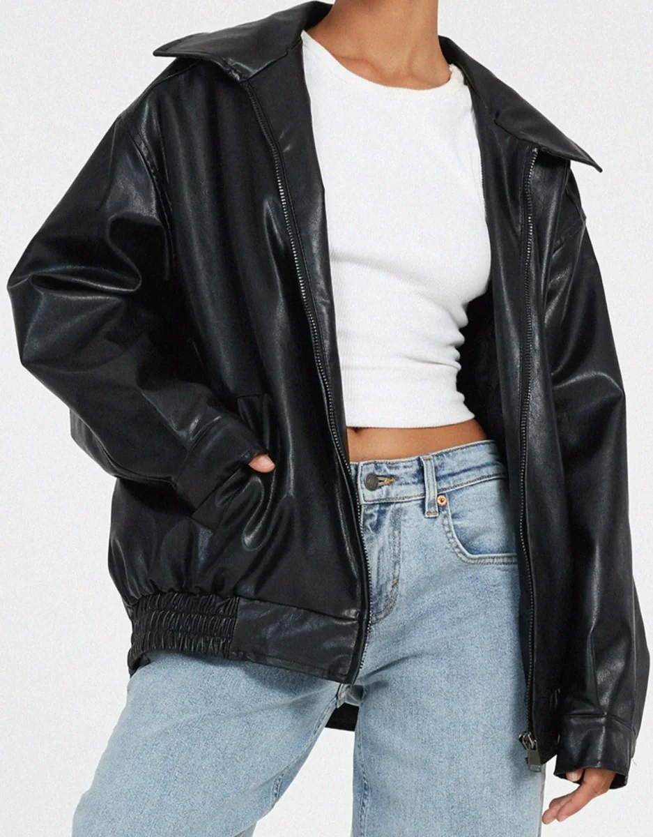 Makayla | Oversized Leren Jas - Afbeelding 7
