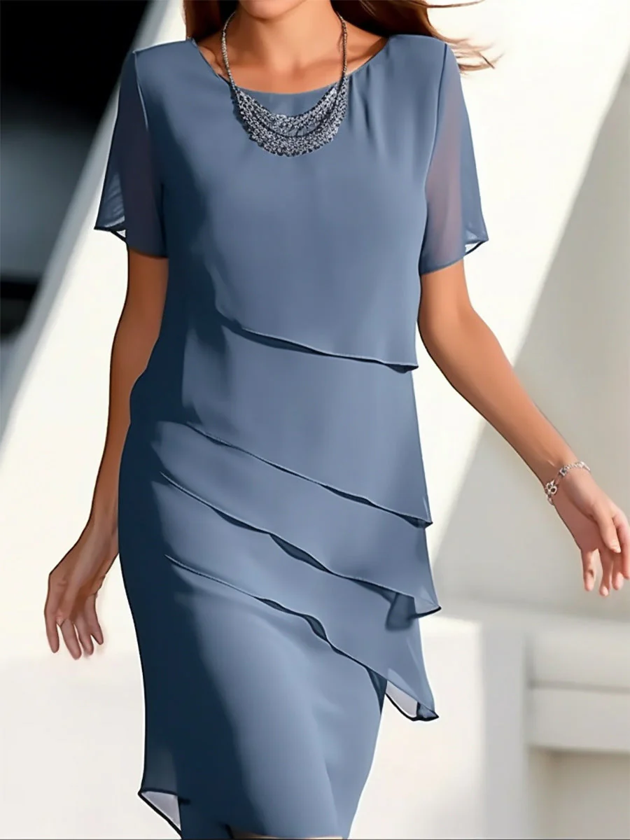 Quinnie | Elegante Gelaagde Chiffon Jurk Dames - Afbeelding 2