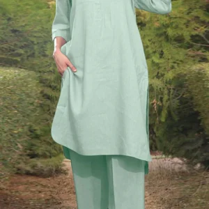 Casual Effen Zak O-Hals Lange Mouw Tweedelig Pak