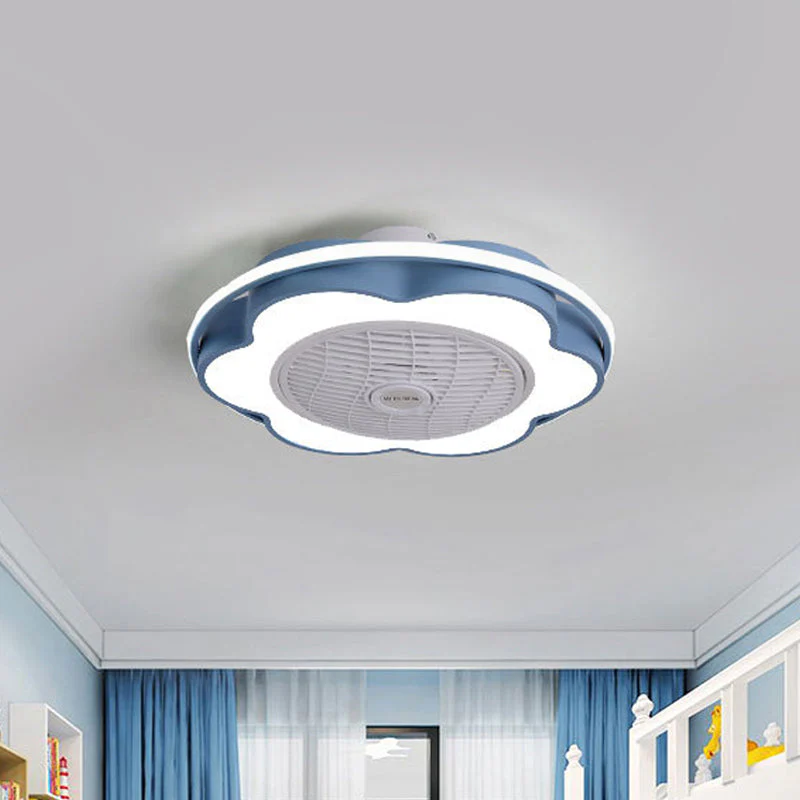 Hanglamp Floraal Semi Mount Modernisme 28 Breed Zwart Blauw - Afbeelding 4