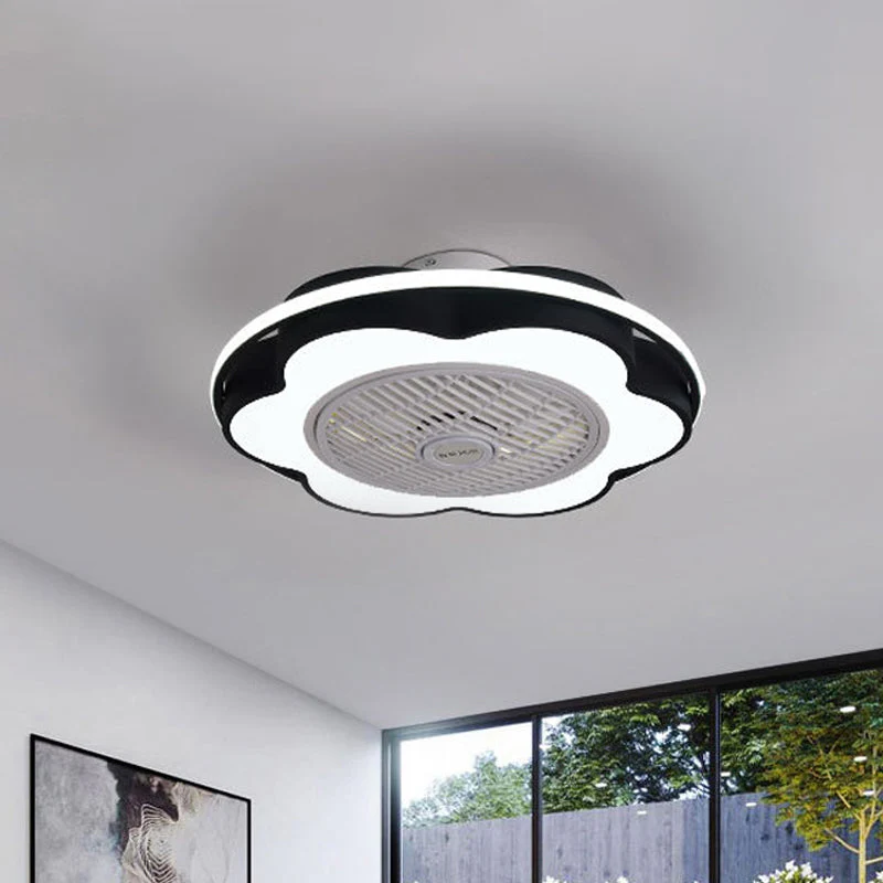 Hanglamp Floraal Semi Mount Modernisme 28 Breed Zwart Blauw - Afbeelding 2
