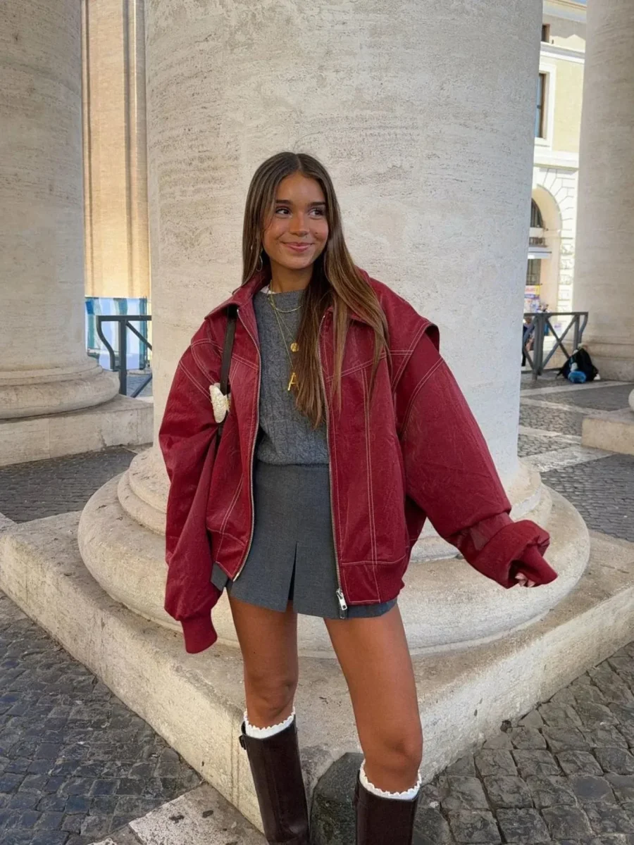 Charlot | Oversized Jack met Rits en Elegante Look - Afbeelding 2
