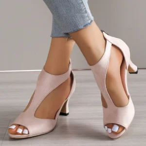 Schoenen Met Hak Lange Afstanden Brede Zool Stabiliteit