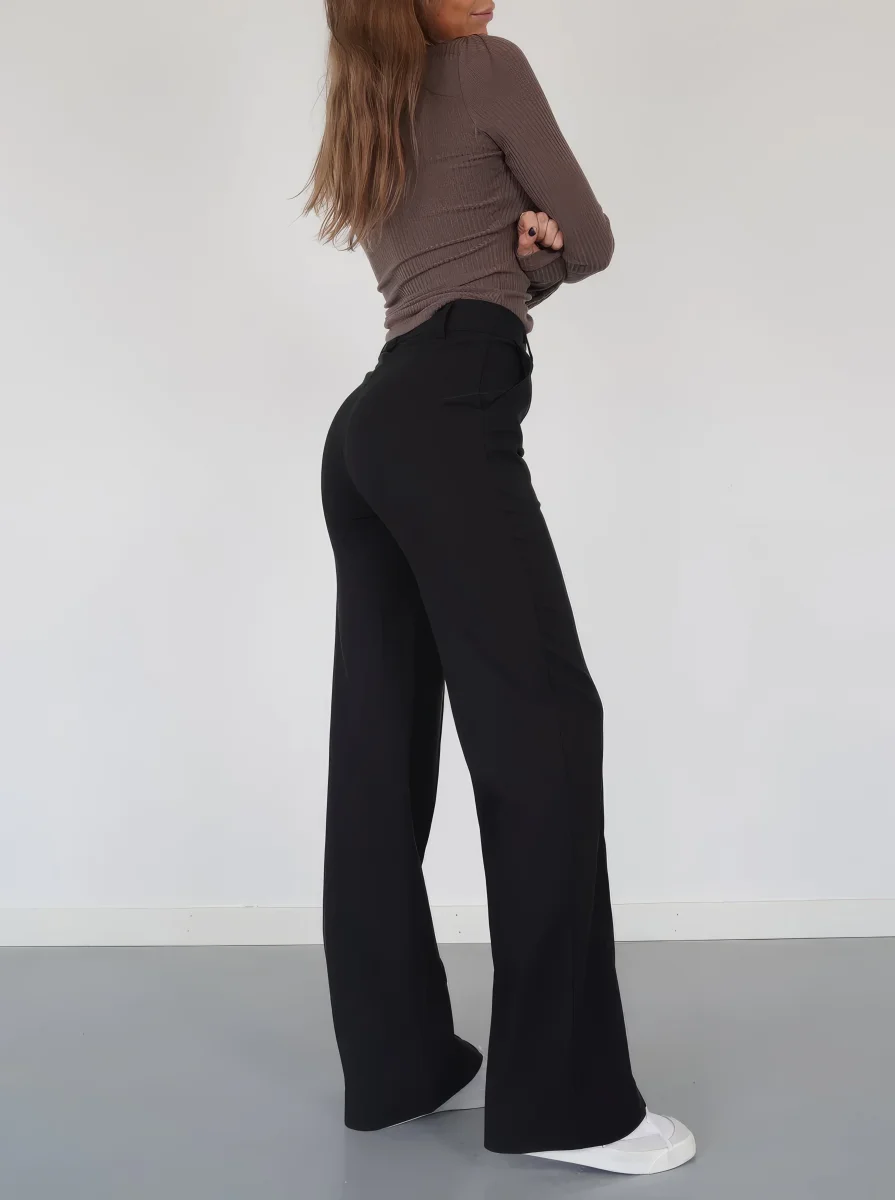 Stijlvolle Dames Pantalon met Hoge Taille en Wijde Pijpen - Afbeelding 8