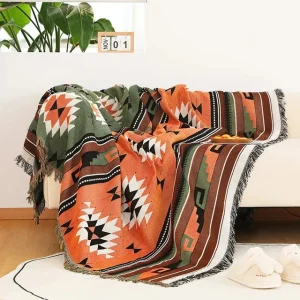 Bohemian Deken Collectie Met Multikleurige Franjes