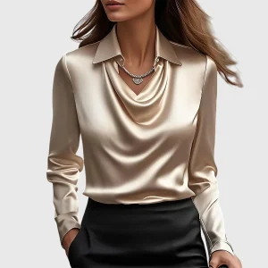 Chique Verfijnde Dames Blouse met Lange Mouwen