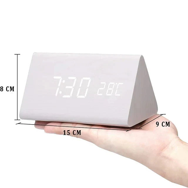 Futura - Digitale houten wekker met thermometer inbegrepen - Afbeelding 5