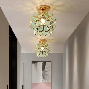 Bloemenachtige Glazen Plafondlamp Warme Verlichting