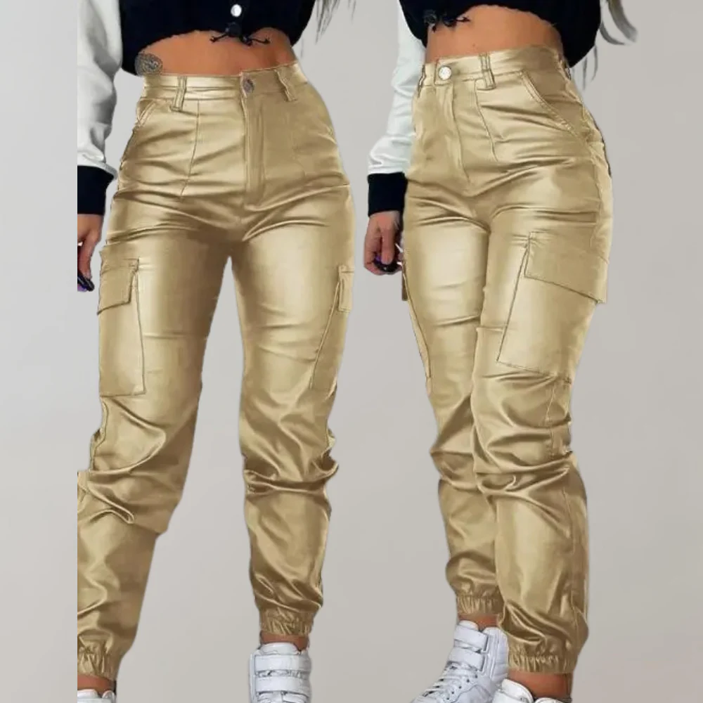 Trendy Dames Cargo Broek met Hoge Taille en Zakken - Afbeelding 6