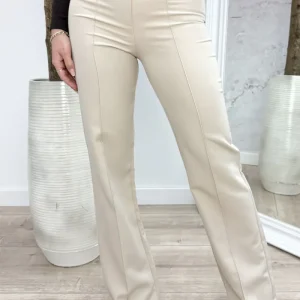 Straight leg stripe pantalon - Beige