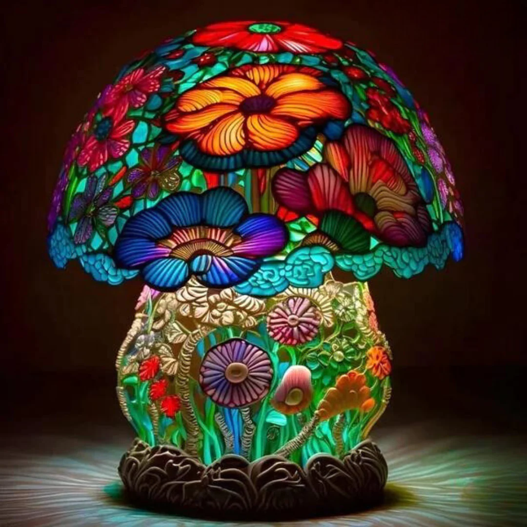 Decoratieve Paddenstoellamp in Bohemien Stijl met Warm Licht - Afbeelding 7