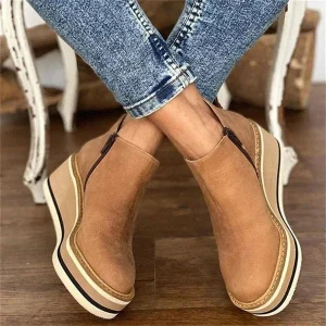 Trendy Comfortabele Dames Enkellaarzen met Plateauzool