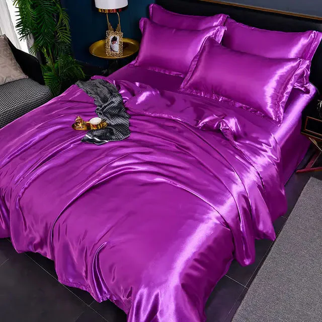 Luxe Effen Satijnen Dekbedovertrek Voor Ultieme Comfort - Afbeelding 5