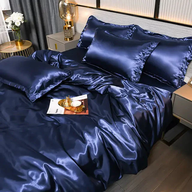 Luxe Effen Satijnen Dekbedovertrek Voor Ultieme Comfort - Afbeelding 8