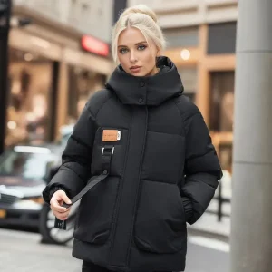 Comfortabele Stijlvolle Dames Puffer Jas Met Capuchon