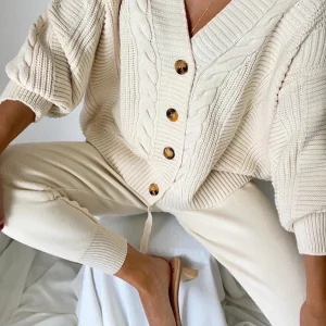 Comfortabele Dames Loungewear Set met Cardigan en Joggingbroek