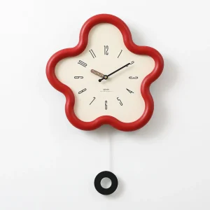 3D Bloemen Slingerklok met Stille Beweging – Milieuvriendelijk MDF en Acryl, Perfect voor Slaapkamerdecoratie, 39 cm x 39 cm