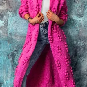 Dames Vest Lang Grof Gebreid Voor Herfst Winter Comfort - Winterjas Dames