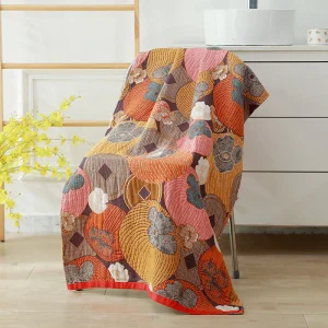Kleurrijke Persimmon Katoenen Gaas Zachte Badhanddoek