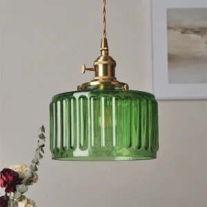 Vintage Cilindervormige Glazen Hanglamp Voor Warme Sfeer