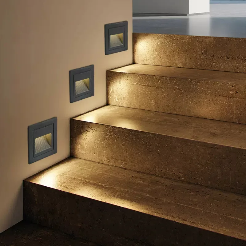 Waterdichte LED Wandlamp Buiten 3W met Ingebouwde Trapverlichting - Warm en Koud Wit Licht, Geverfd Aluminium - Afbeelding 4