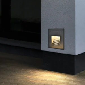 Waterdichte LED Wandlamp Buiten 3W met Ingebouwde Trapverlichting - Warm en Koud Wit Licht, Geverfd Aluminium
