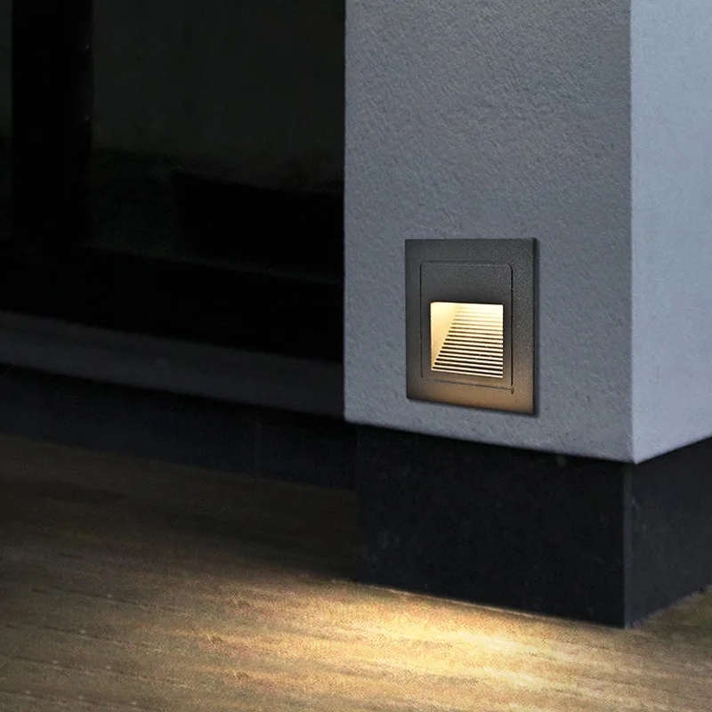 Waterdichte LED Wandlamp Buiten 3W met Ingebouwde Trapverlichting - Warm en Koud Wit Licht, Geverfd Aluminium - Afbeelding 2
