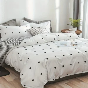 Dekbedovertrekset met Zwart Liefdesprint voor Slaapkamer Decoratie