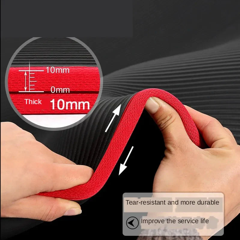 Extra Dikke Antislip Yogamat 10 Mm 183 X 61 Cm Demping - Afbeelding 6