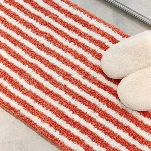 Gestreepte Badmat Luxe Vloerkleed Antislip Comfortabel