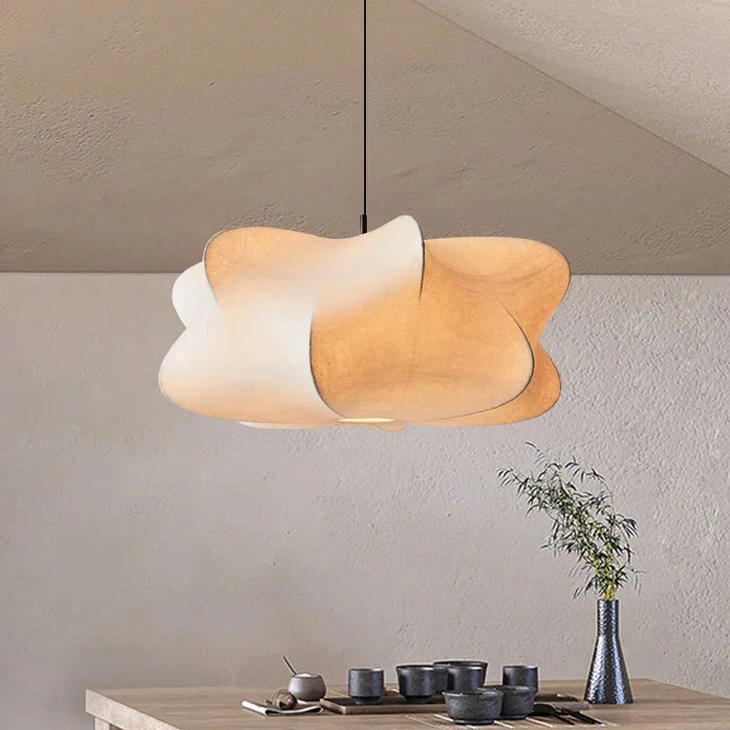 Hanglamp Japanse Wabi Sabi Zijde Minimalistische Verlichting - Afbeelding 3