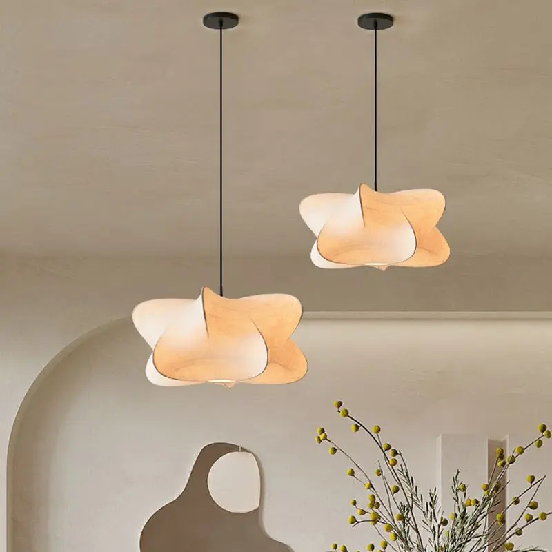Hanglamp Japanse Wabi Sabi Zijde Minimalistische Verlichting - Afbeelding 4