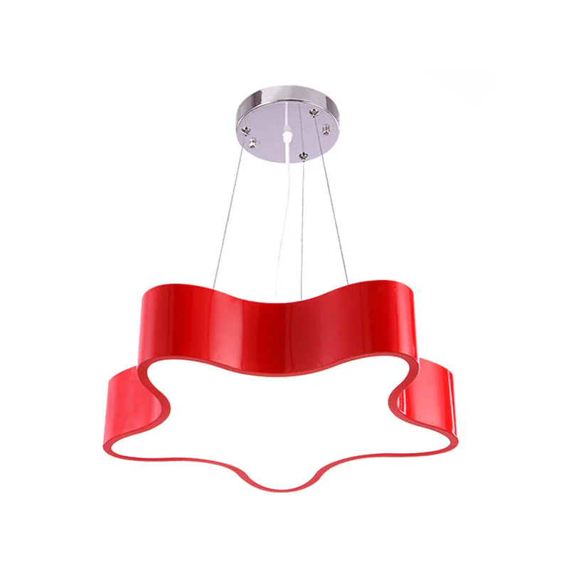 Kinderdagverblijf LED Hanglamp Acryl Shade Ster Rood Geel