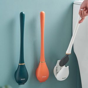 Moderne Flexibele Silikon Toilettenborstel Met Platte Kop