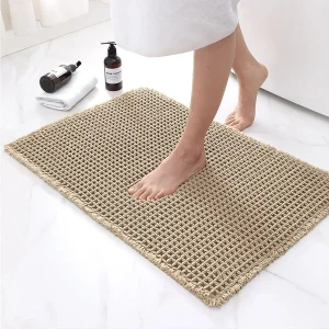 Zachte Absorberende Badmat Met Antislip En Modern Wafeldesign