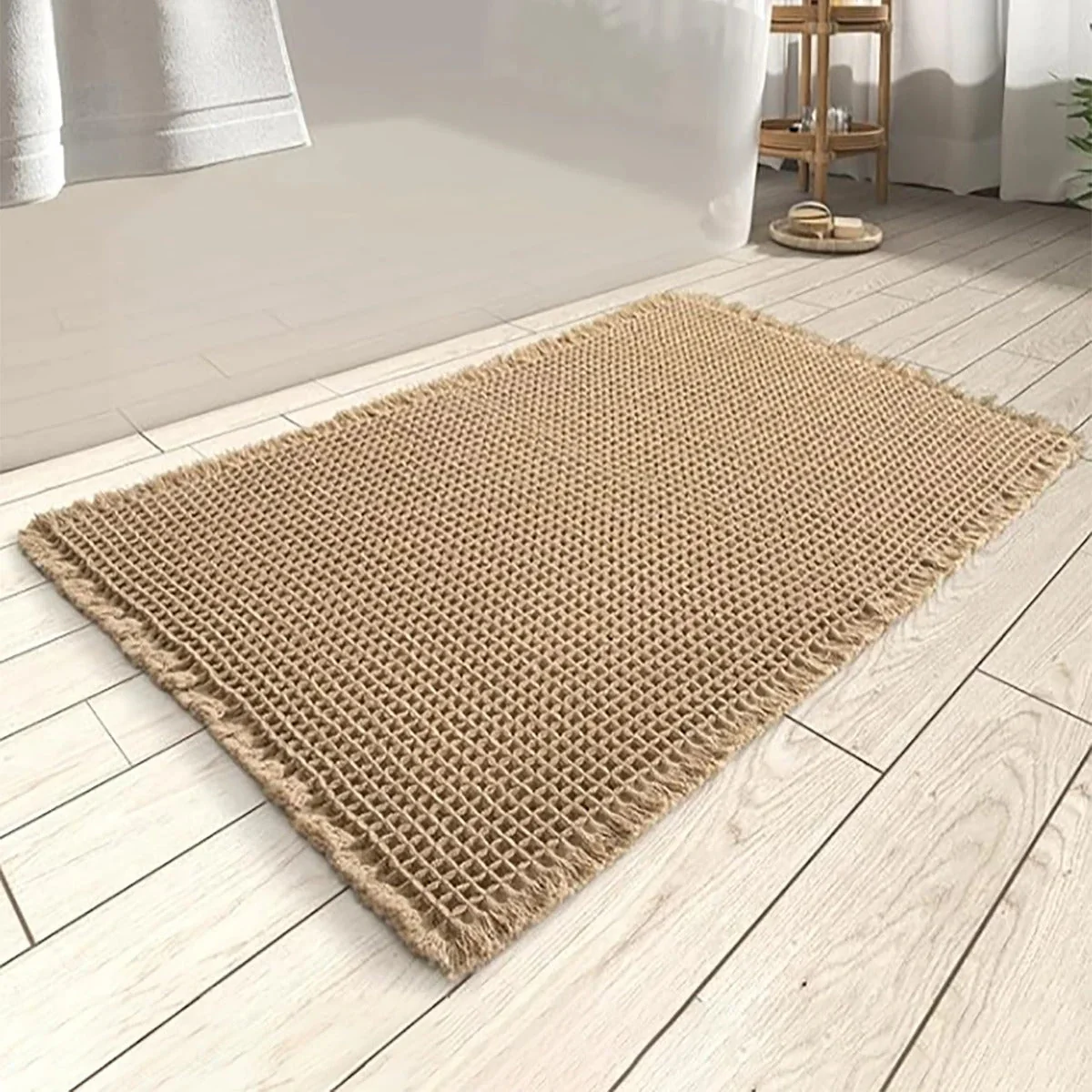 Zachte Absorberende Badmat Met Antislip En Modern Wafeldesign - Afbeelding 3