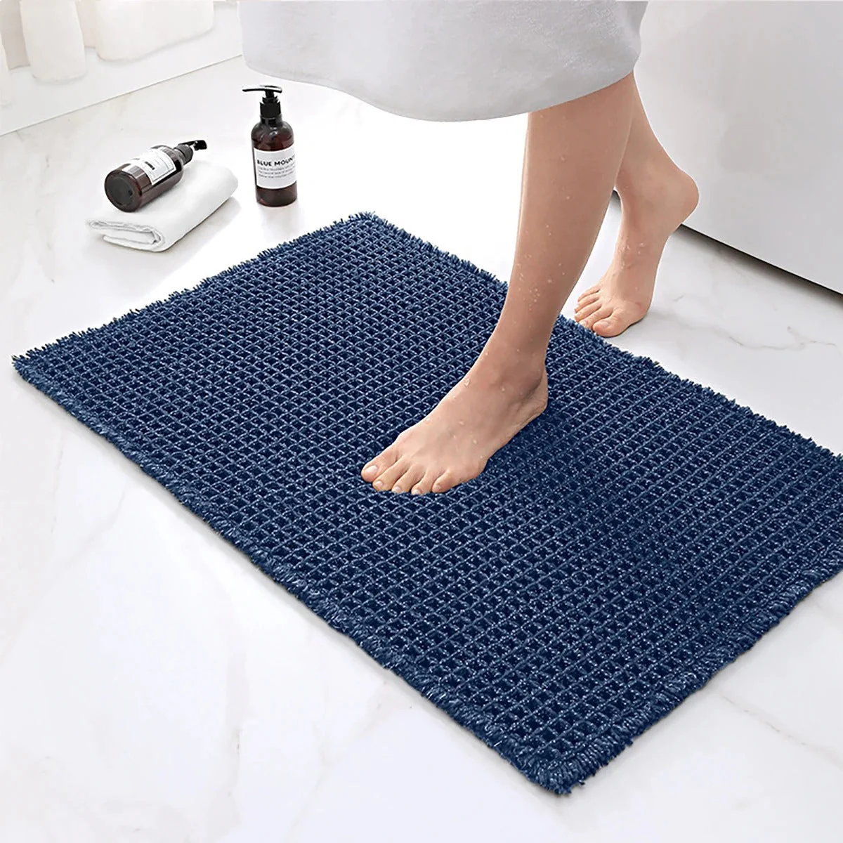 Zachte Absorberende Badmat Met Antislip En Modern Wafeldesign - Afbeelding 8