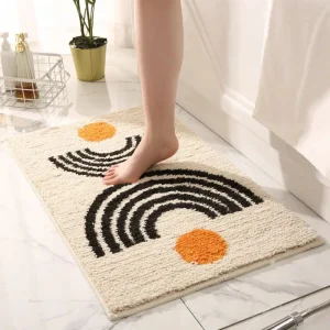 Zachte Microvezel Badmat Met Antislip TPR Achterkant Voor Badkamer
