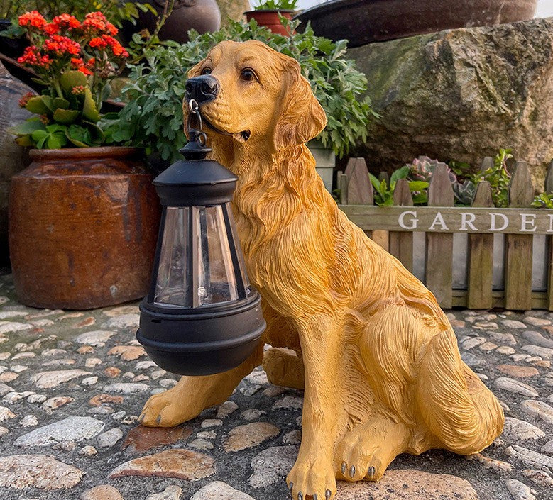 Zonne-energie Hondenbeeld Met LED Licht Voor Tuin Decoratie - Afbeelding 4