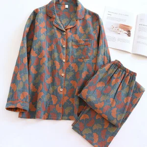 Vintage Bloemenprint Crepe Pyjama Set - 2-delig voor Dames