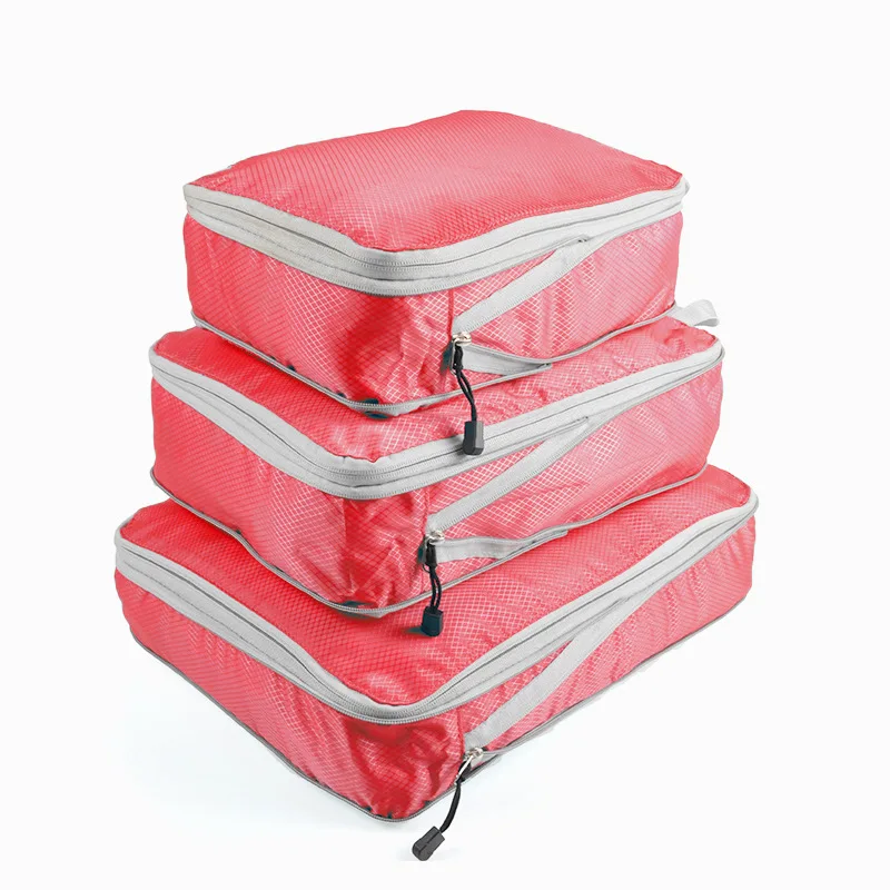 Set/3 Stuks Samendrukbare Reisopslagzakken Waterdicht Met Handtas Organizer - Afbeelding 8