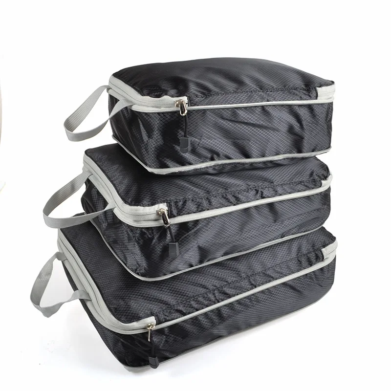 Set/3 Stuks Samendrukbare Reisopslagzakken Waterdicht Met Handtas Organizer - Afbeelding 9
