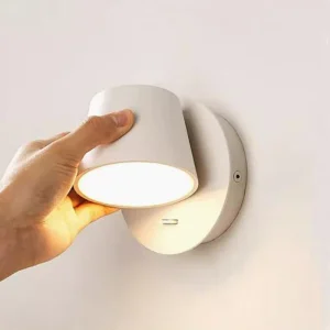 Moderne Wandlamp Zwart met Knopschakelaar – LED Muurlamp voor Woonkamer en Slaapkamer