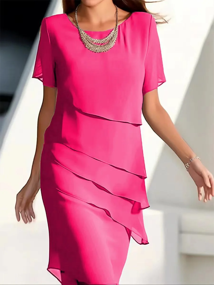Quinnie | Elegante Gelaagde Chiffon Jurk Dames - Afbeelding 7