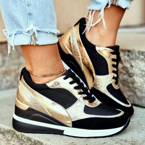 Dames Sleehak Lichtgewichte Sneakers met Vetersluiting - Afbeelding 8
