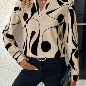 Dames Blouse Met Print en Lange Mouwen