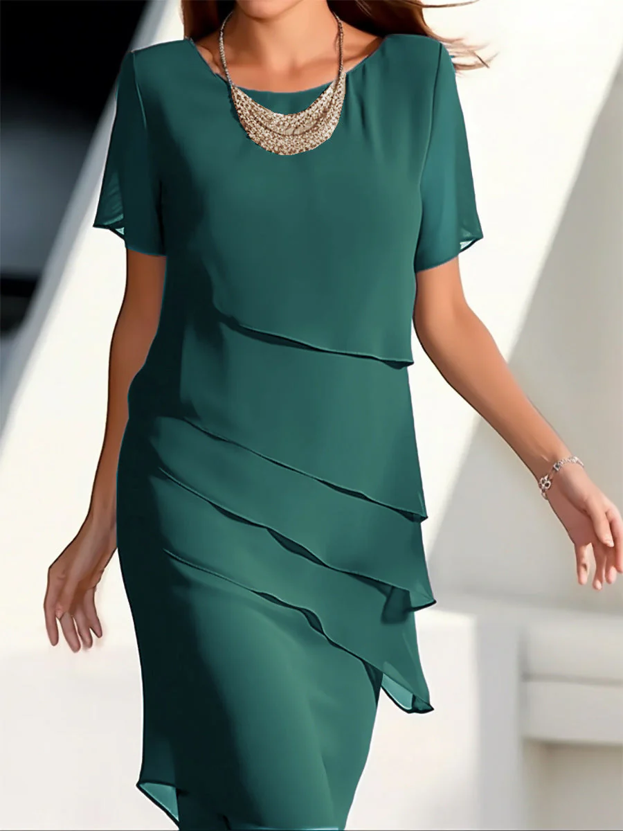 Quinnie | Elegante Gelaagde Chiffon Jurk Dames - Afbeelding 6