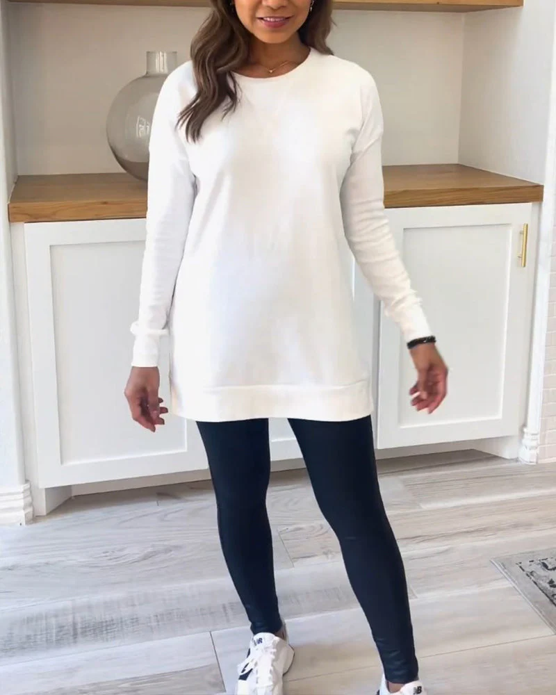 Dames Trui Sweatshirt Effen met Lange Mouwen - Afbeelding 5