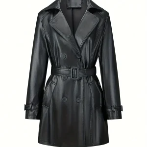 Trenchcoat Dubbelrijige Getailleerde In Vintage Stijl