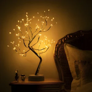Tulipifera Staande Lamp met Natuurlijke Houtlook en Warm Licht - USB-aansluiting en Duurzaam Initiatief